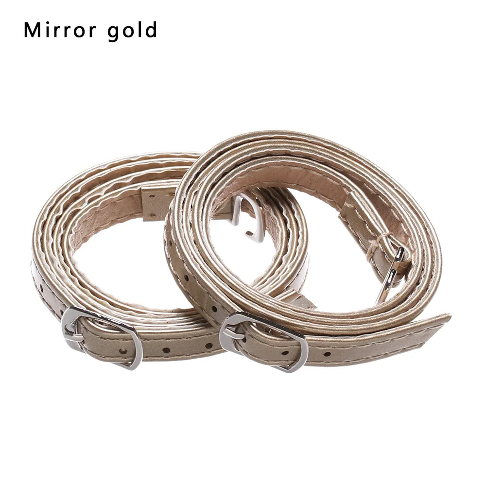 1Pair Adjustable Anti-skid Straps Shoelace For Women PU Leather High Heels Holding Metal Buckles Shoe Tie  Lace Accessories New