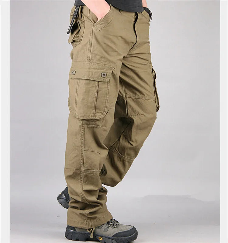 Men's Cargo Pants Mens Casual Multi Pockets Sports Large size 44 Tactical Pants Men Outwear Straight Loose Fashion Long Trousers
