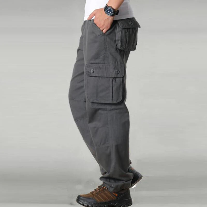 Men's Cargo Pants Mens Casual Multi Pockets Sports Large size 44 Tactical Pants Men Outwear Straight Loose Fashion Long Trousers