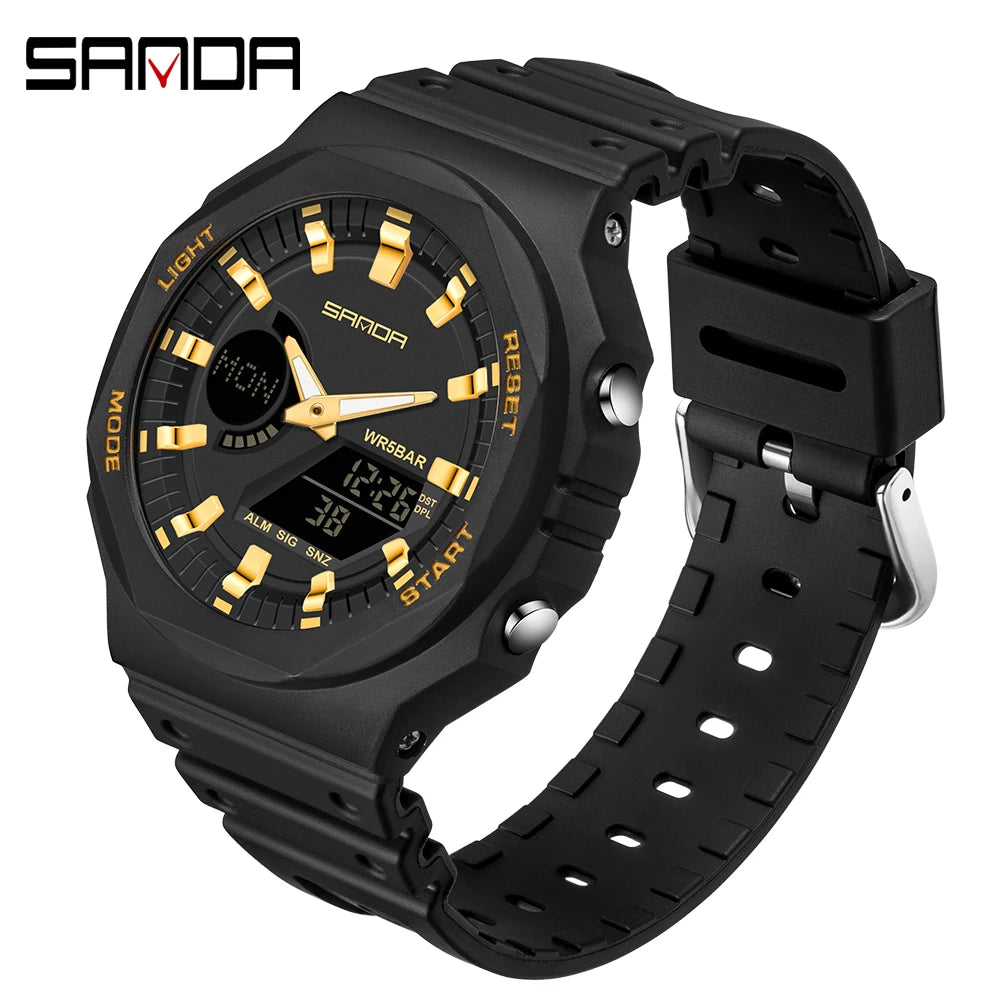 SANDA 2022 New Fashion Casual Quartz Women's Watches Luxury Digital Women Watch 5ATM Waterproof Female Clock Relogio Feminino