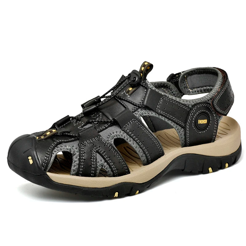 New Men Shoes Genuine Leather Men Sandals Summer Men Causal Shoes Beach Sandals Man Fashion Outdoor Casual Sneakers Size 38-47