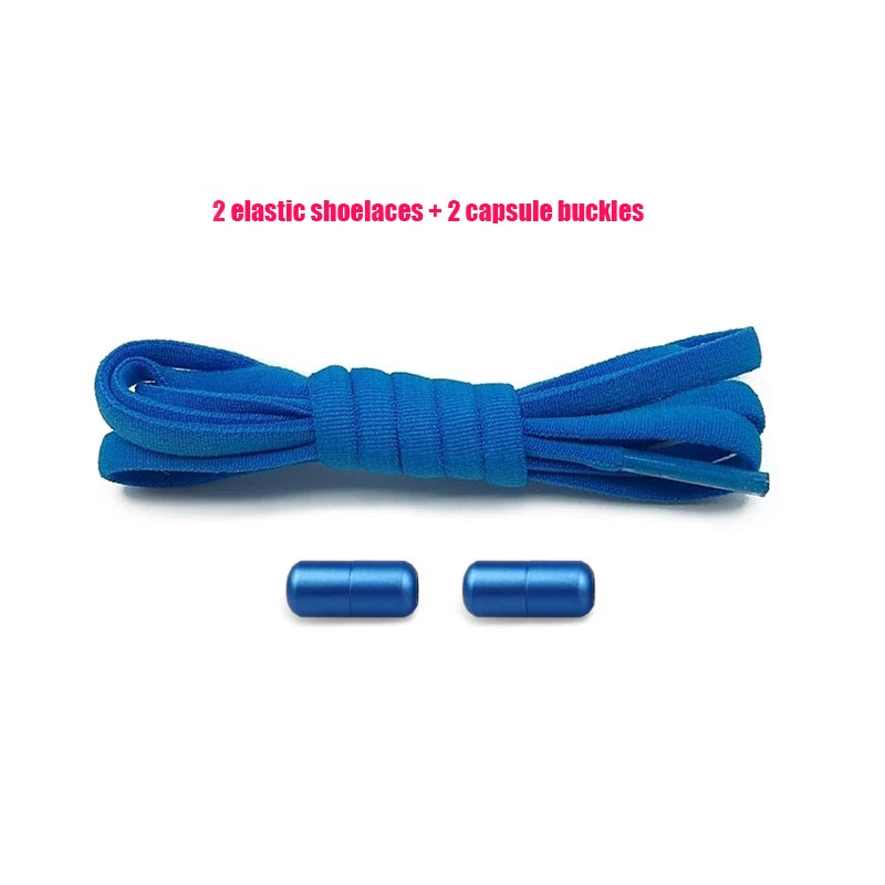 Elastic No Tie Shoelaces Semicircle Shoe Laces For Kids and Adult Sneakers Shoelace Quick Lazy Metal Lock Strings Rope Round