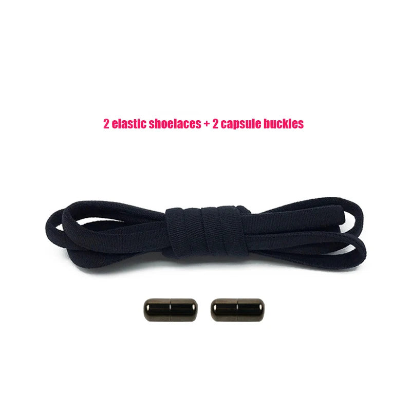 Elastic No Tie Shoelaces Semicircle Shoe Laces For Kids and Adult Sneakers Shoelace Quick Lazy Metal Lock Strings Rope Round