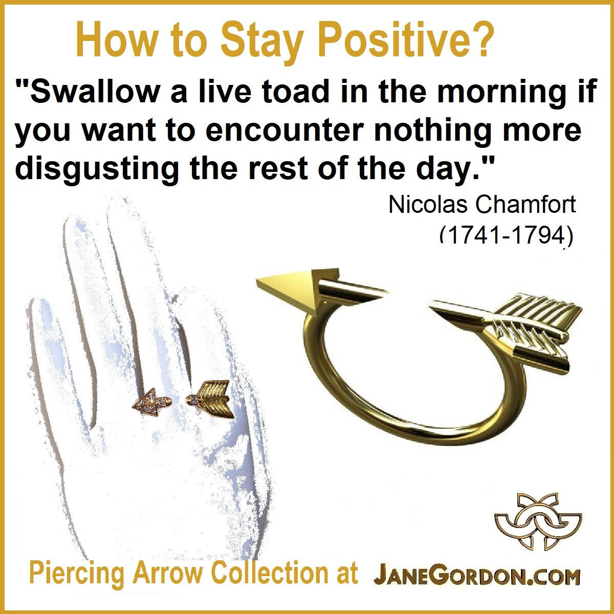 Custom Design: Illusion Piercing Arrow Ring -14K gold-10