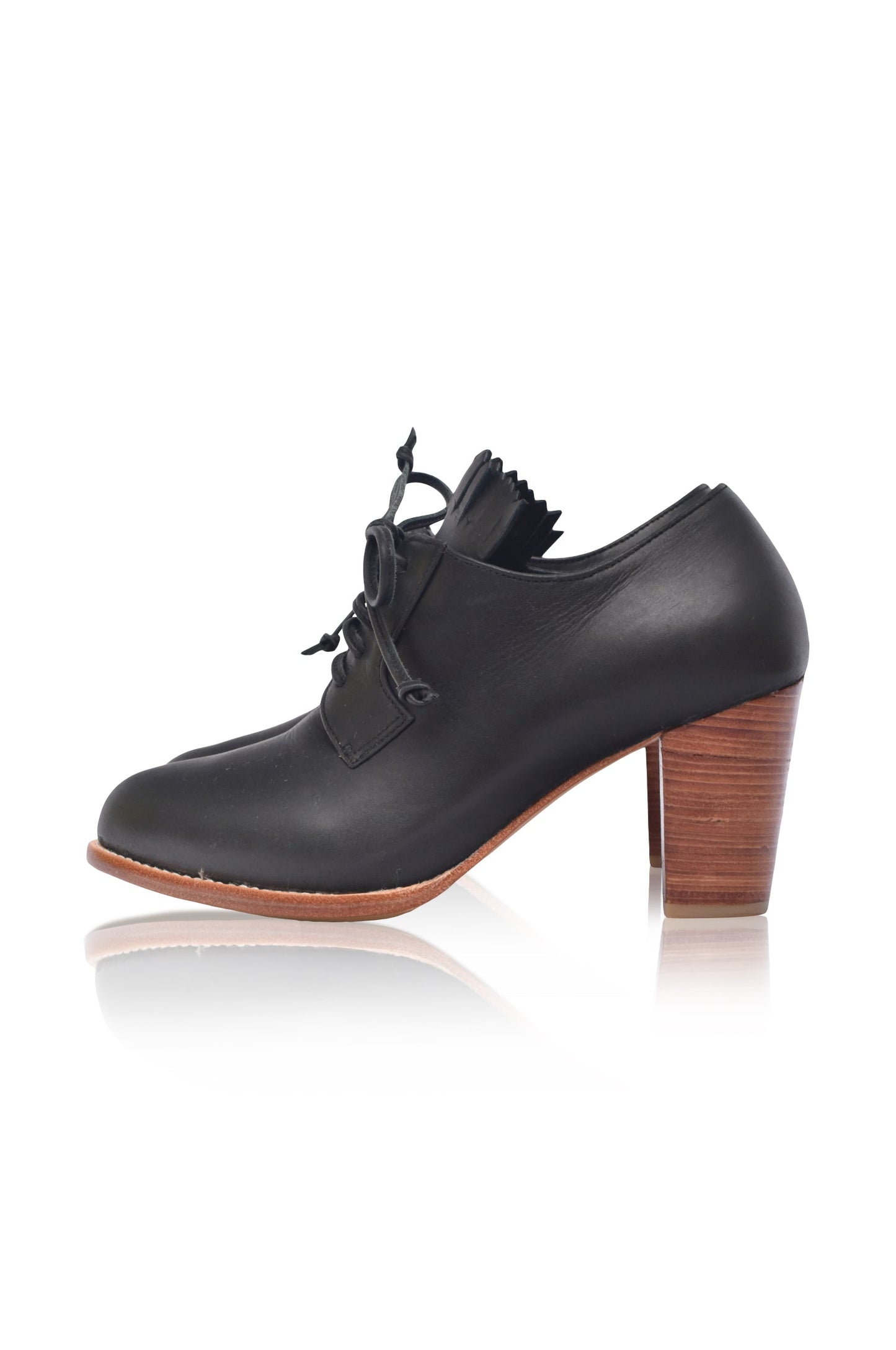 Lyon Lace-Up Leather Oxford Heels