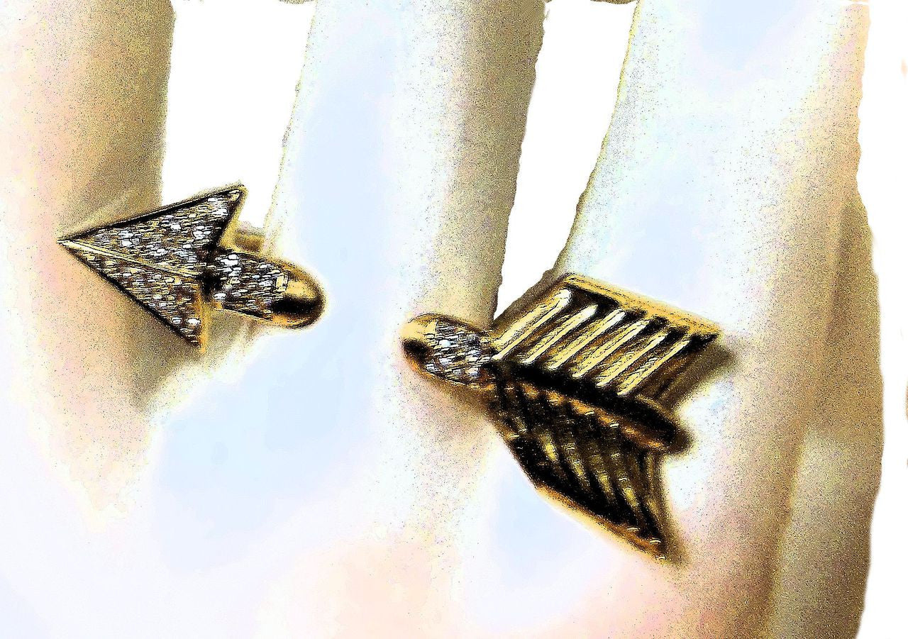 Custom Design: Illusion Piercing Arrow Ring-18K gold & diamonds-8