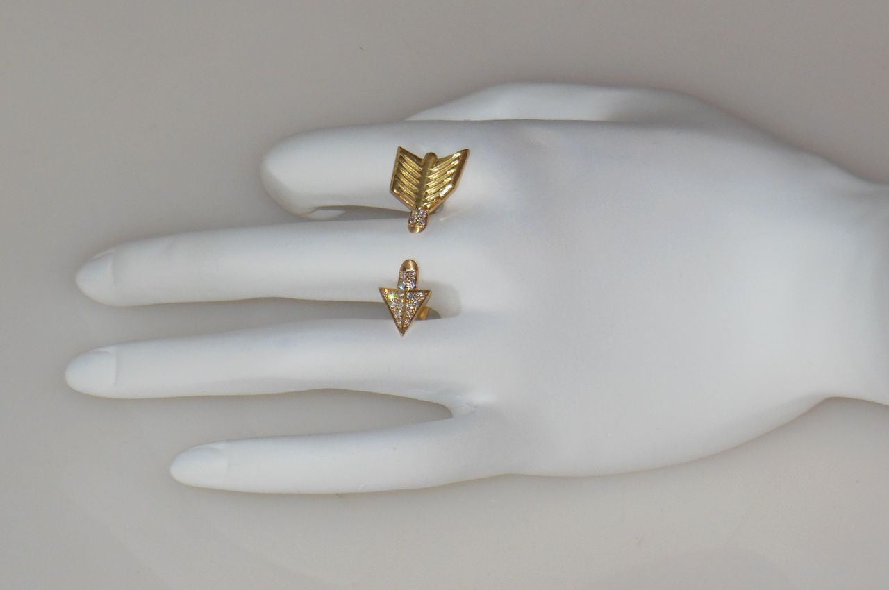 Custom Design: Illusion Piercing Arrow Ring-14K gold & diamonds-10