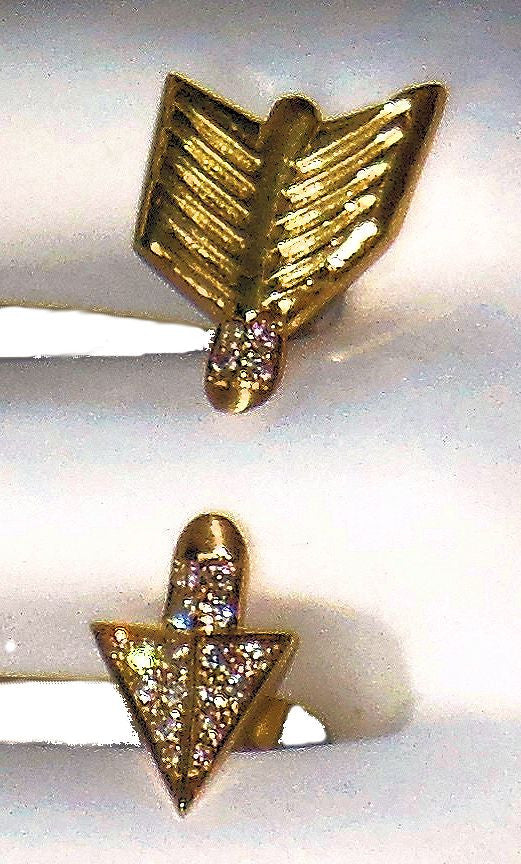 Custom Design: Illusion Piercing Arrow Ring-14K gold & diamonds-5