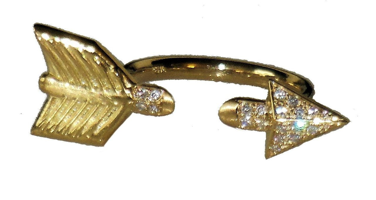 Custom Design: Illusion Piercing Arrow Ring-14K gold & diamonds-13