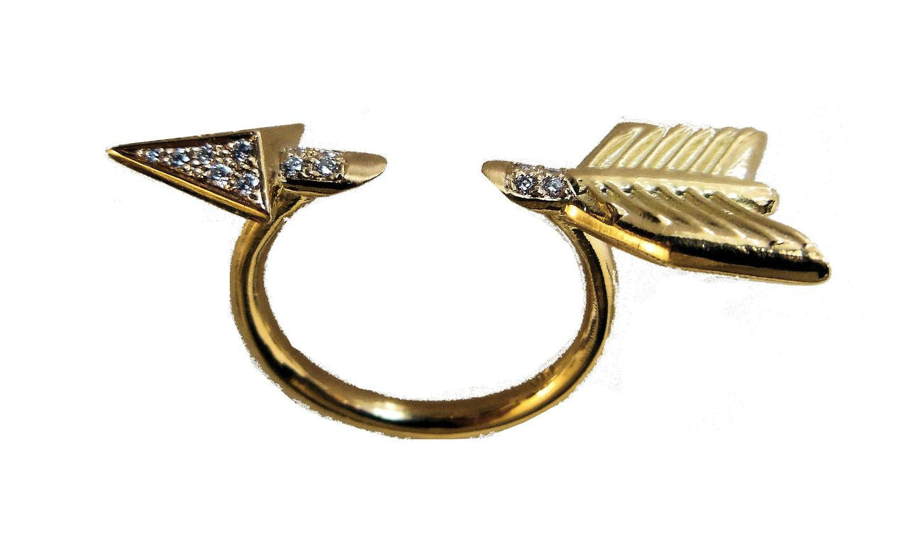 Custom Design: Illusion Piercing Arrow Ring-14K gold & diamonds-17