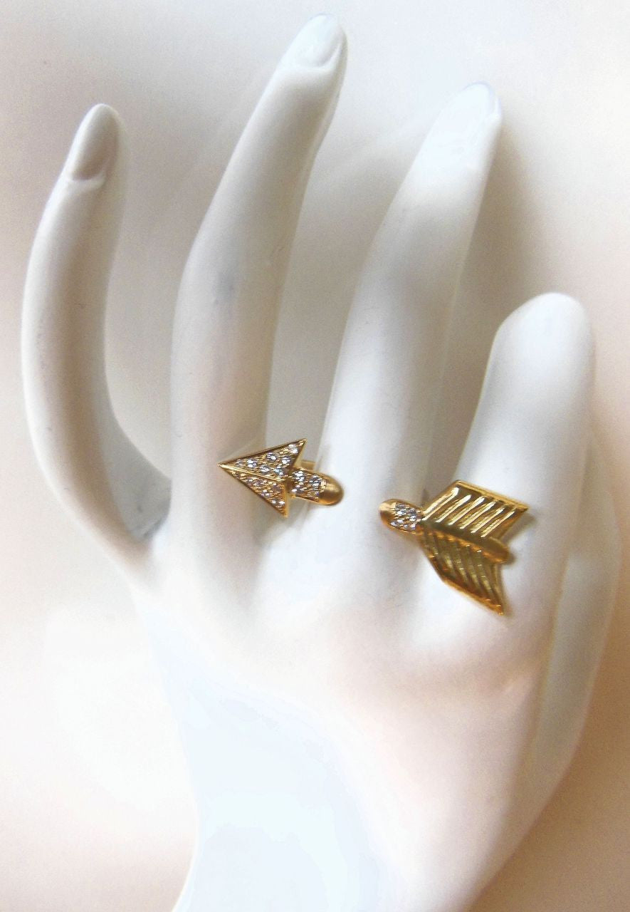 Custom Design: Illusion Piercing Arrow Ring-14K gold & diamonds-9