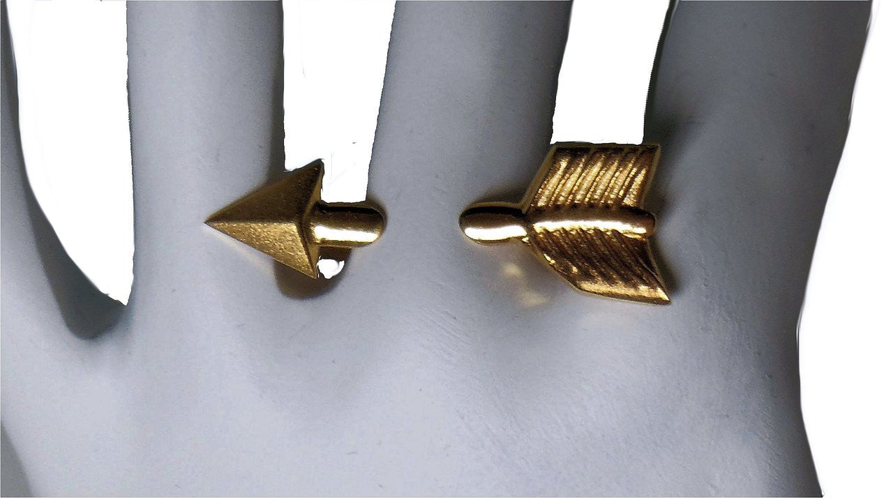 Custom Design: Illusion Piercing Arrow Ring - Sterling Silver (plate options)-8