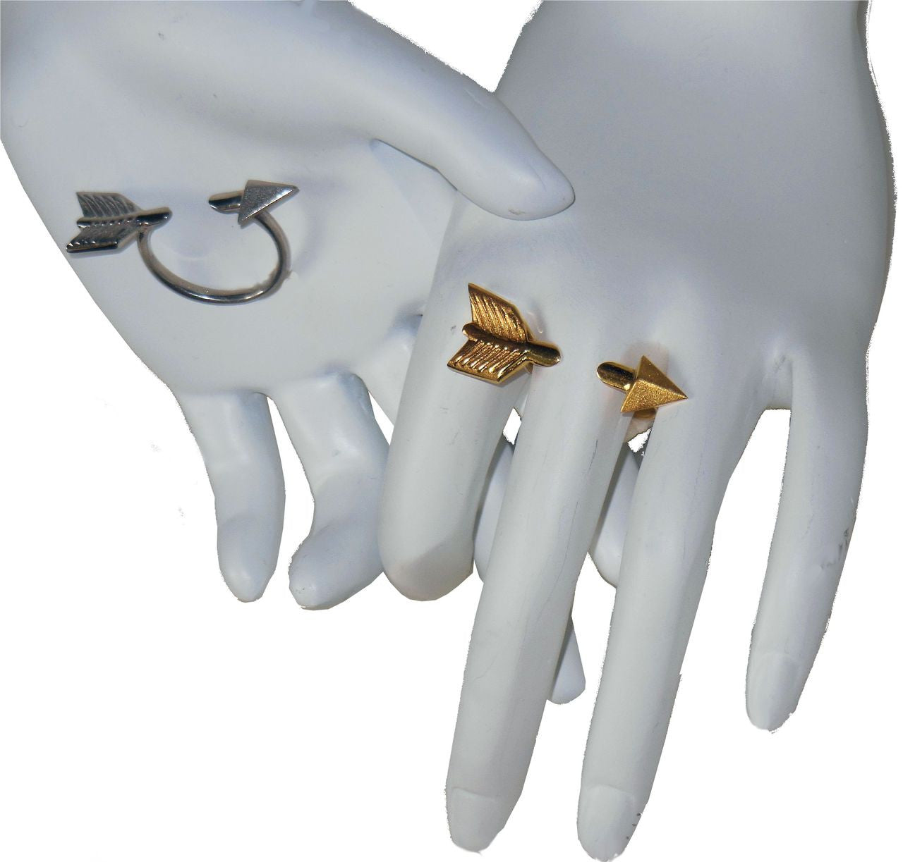 Custom Design: Illusion Piercing Arrow Ring -14K gold-5