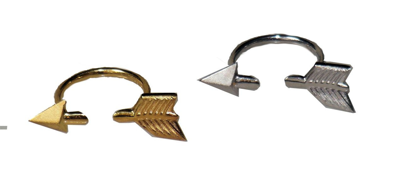 Custom Design: Illusion Piercing Arrow Ring - Sterling Silver (plate options)-1