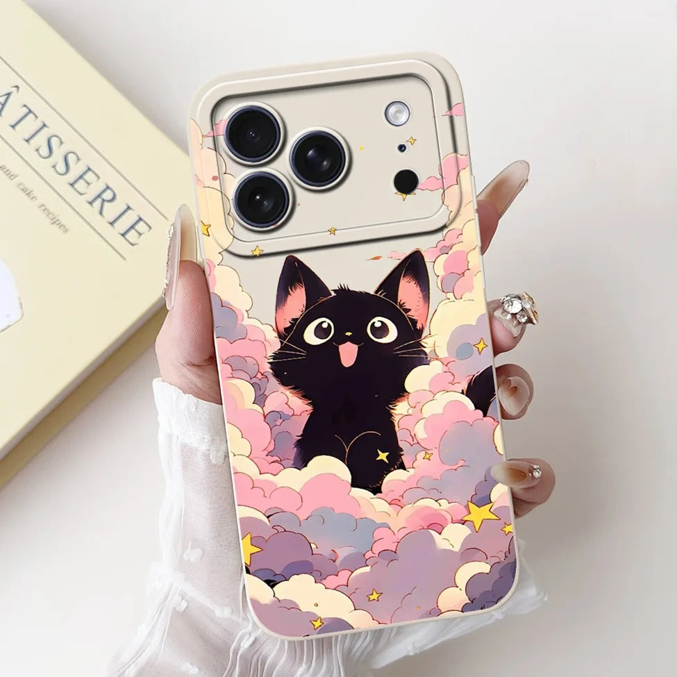 For iPhone 17 Pro Case Silicone Luxury Flowers Cute Kawaii Funny Painted Cover For iP 17 Pro Phone Case A3256 A3522 A3523 A3524