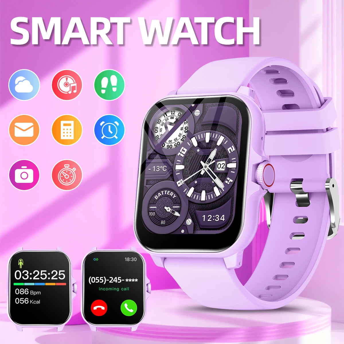 2026 1.83-inch Smartwatch Bluetooth Call Voice Assistant Music Player  Outdoor Sport Fitness Partner Data Records Men Women
