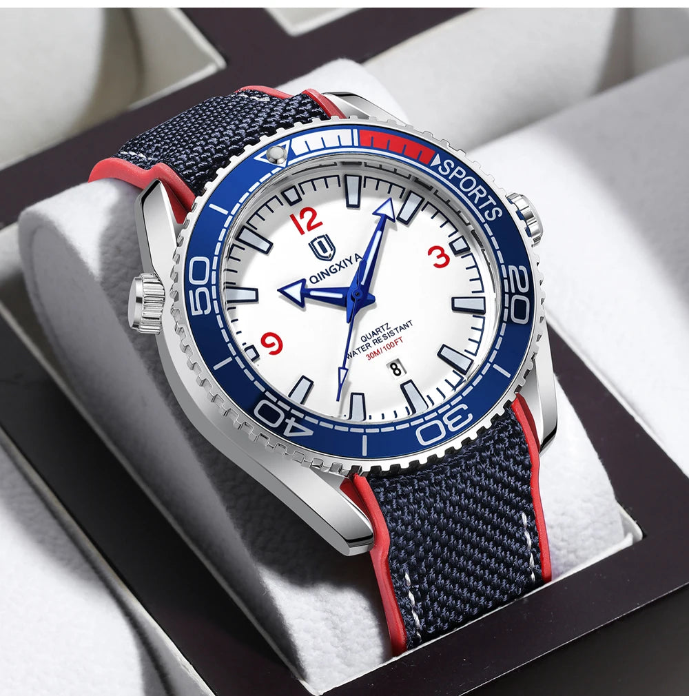 QINGXIYA Sport Quartz Watch Men Fashion Silicone Strap Waterproof Luminous Date Mens Watches Top Brand Luxury Clock Reloj Hombre