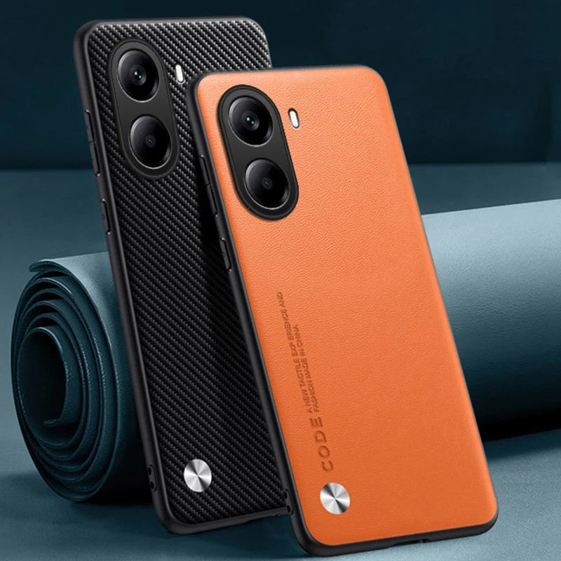 Luxury Leather Phone Case For Xiaomi Poco X7 Pro 5G X7Pro Protective Cover Matte Silicone Shockproof Case For PocoX7 Pro Coque