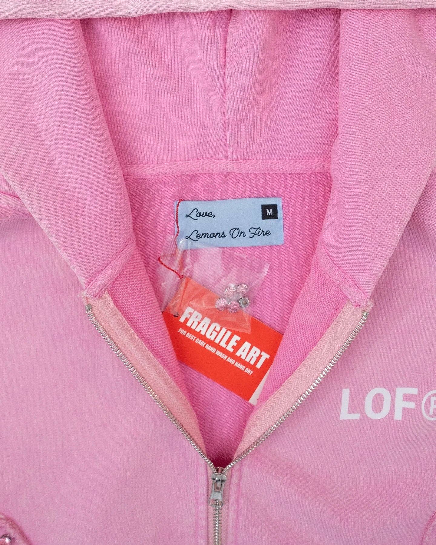 Harajuku Pink Flame Patchwork Zipper Hoodie Streetwear Oversized Hoodie Gothic Diamond Embroidery Sweatshirt Men Women Clothing