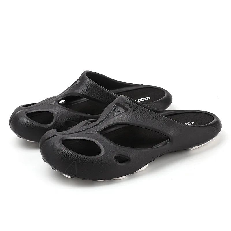 Wangkeen Shanti Outdoor Casual Beach Sandals Breathable Comfortable Men's Women's Trekking Shoes PVC Upper Flat Heel Printed...
