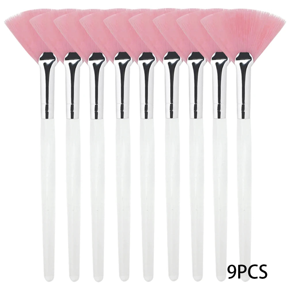 3/9 Pieces Facial Fan Mask Brushes Soft Mask Brush Applicator Esthetician Facial Mask Brushes For Women Girls Cosmetic Tools