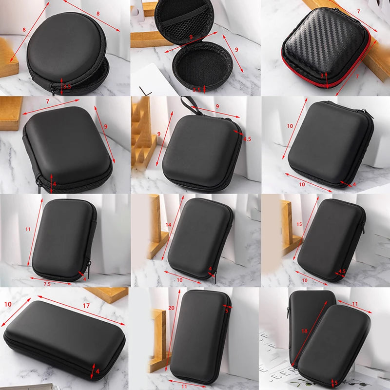 New Portable Mini 3C Hard Shell Digital Gadgets Storage Bag Artificial Leather Earphone Charger Case Data Cable U Disk Organizer