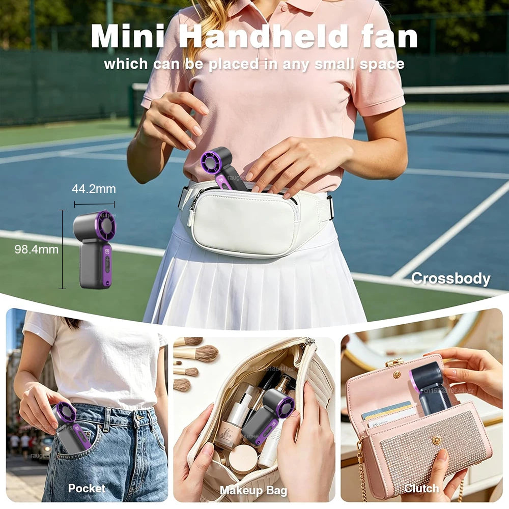 Portable Fan Mini Handheld Fan Small Pocket Hand Fan USB Rechargeable Fan Student Personal Fun for Outdoor Travel 199 Speeds