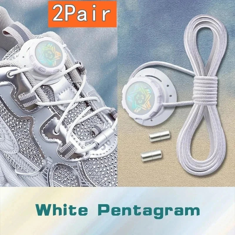 Install Simple Swivel Buckle Laces Automatic Shoelaces Without Ties Unisex Thick Rope Tennis Sneakers Shoelace Shoe Accessories