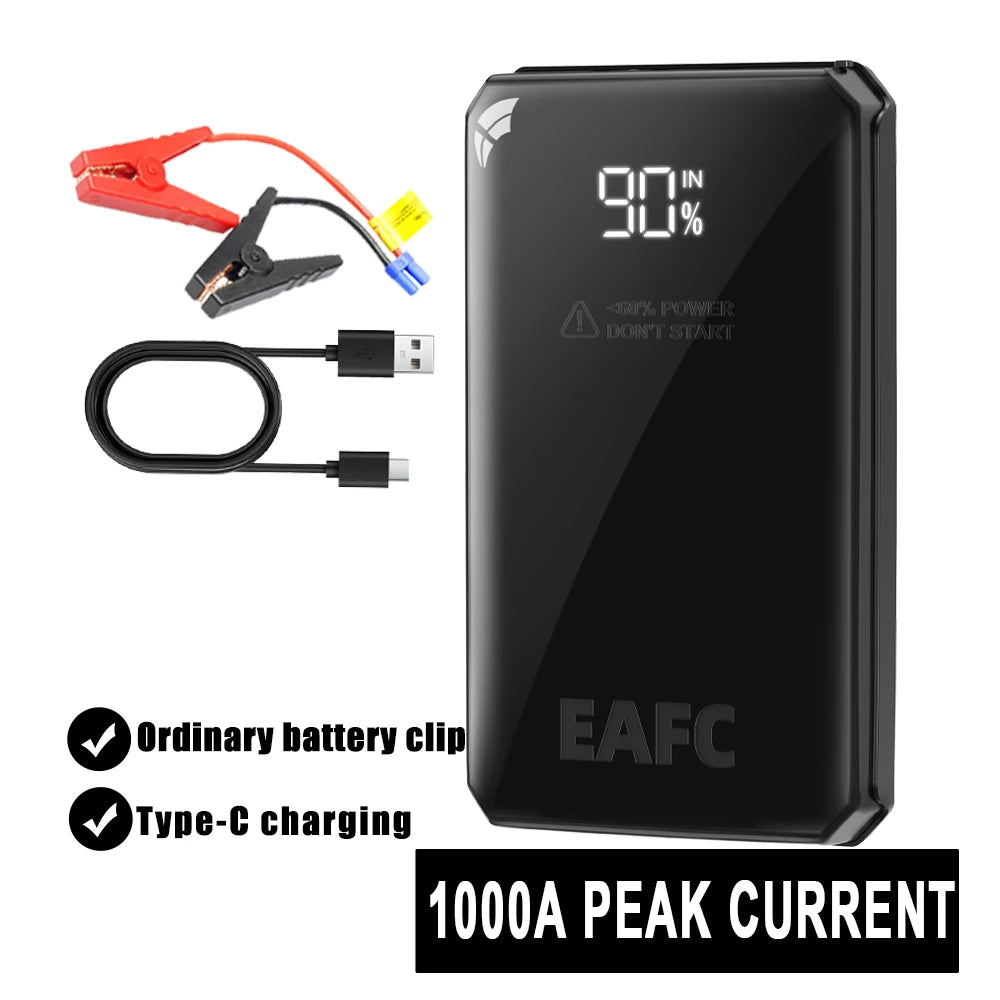 EAFC Portable Car Battery Starter 1000A/ 2000A /4000A JumpStarter Device12V Car Power Bank Booster Buster LED Emergency Light