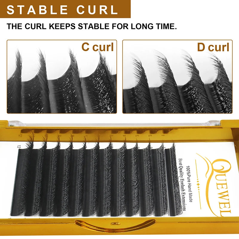Quewel W Volume Eyelashes 3D/4D/5D/6D/8D Shape Eyelash Extensions Fans 8-14mm Curl New False Eye Lash Wholesale Makeup Tool