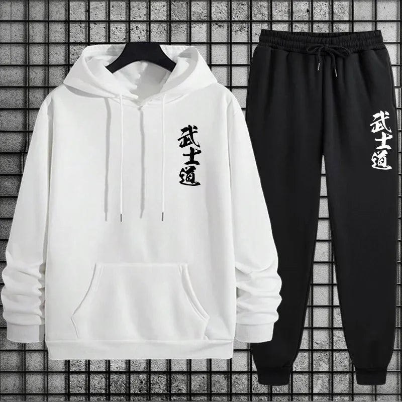 2026 New Arrival Men's Sportswear Hoodie + Pants Urban Casual Sport Jogging Suit Autumn Winter Male Fashion Sweatshirt Tracksuit