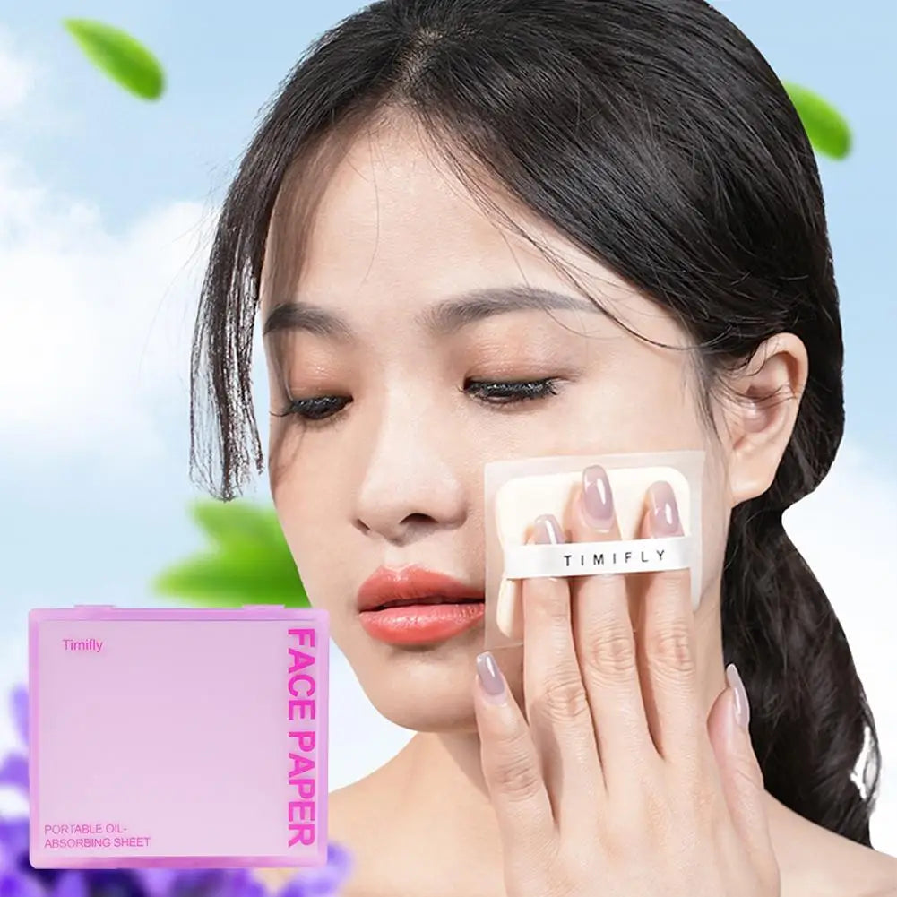 100pcs Portable Oil Absorbing Paper With Mirror Case Women Facial Care Beauty Facial Oil Blotting Paper with Mirror