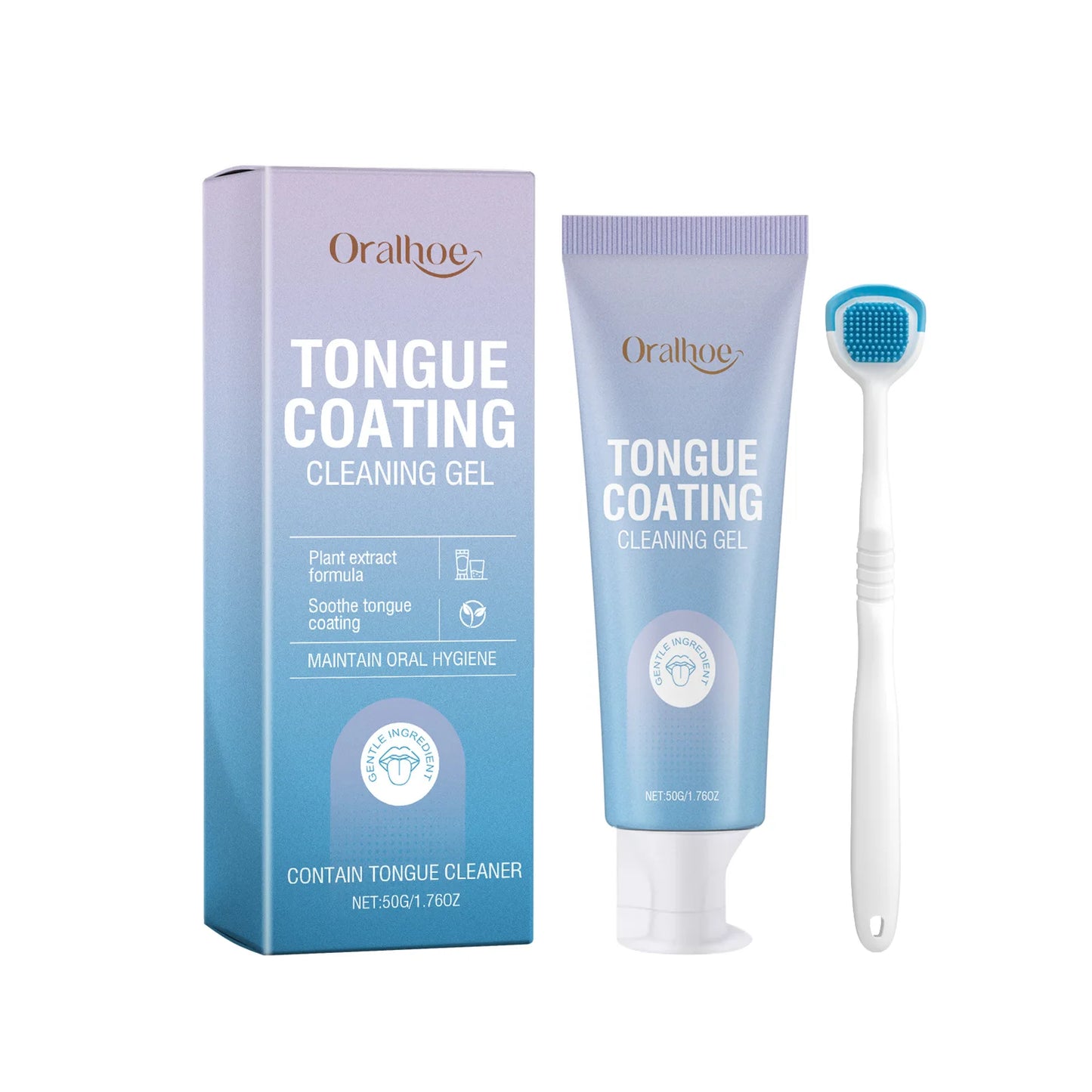 Tongue Cleaning Gel Set Bad Breath Inhibit Oral Bacteria Long Lasting Freshness Home Mouth Odor Eliminator Paste Toothbrush Kit