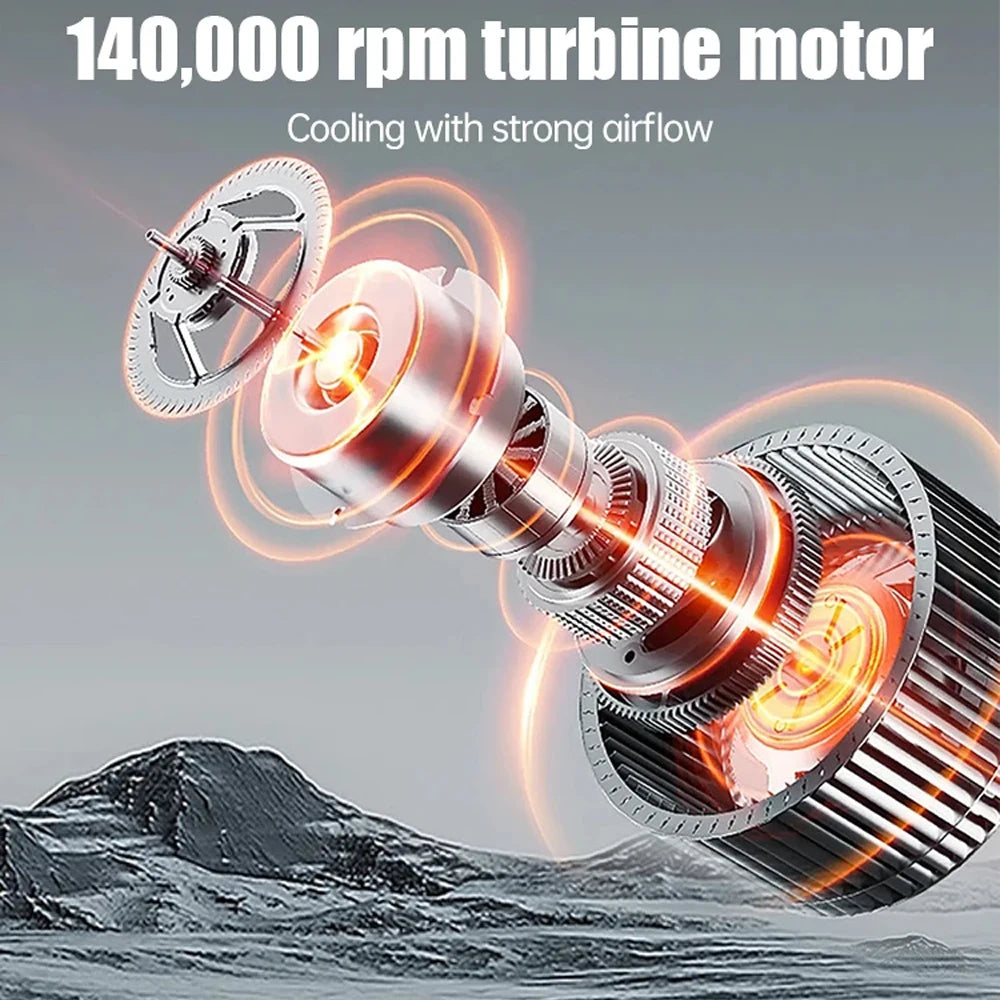 Type-C X6 Violent Fan Powerful Vacuum Dust Cleaner 140000RPM Strong Wind Fast Charging Brushless Turbo Blower Jet for Cleaning