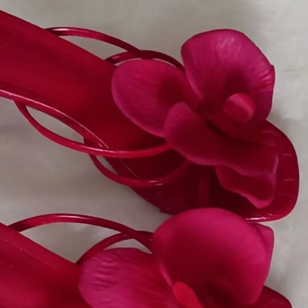 1Pair Thai Fairy Butterfly Flower Shoe Buckles Phalaenopsis Shoe Flower Sandals Sweet Butterfly Orchid Shoe Accessory Shoe Clips