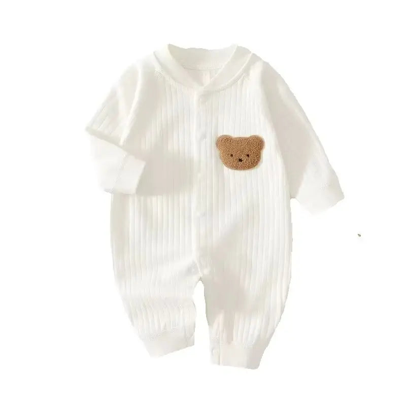 3-9 Months All Seasons Cute Infant Newborn Baby Romper Baby Boy Girl Cartoon Bear Cotton Jumpsuit