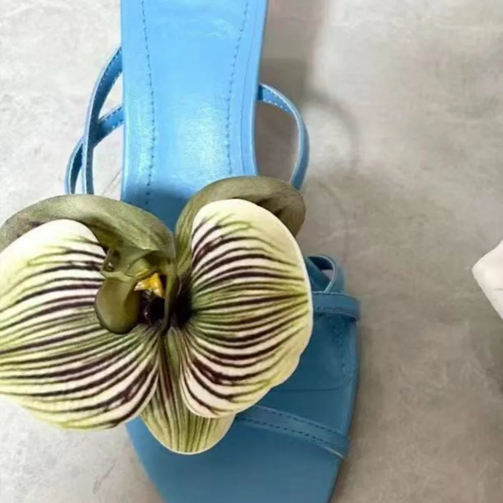 1Pair Thai Fairy Butterfly Flower Shoe Buckles Phalaenopsis Shoe Flower Sandals Sweet Butterfly Orchid Shoe Accessory Shoe Clips
