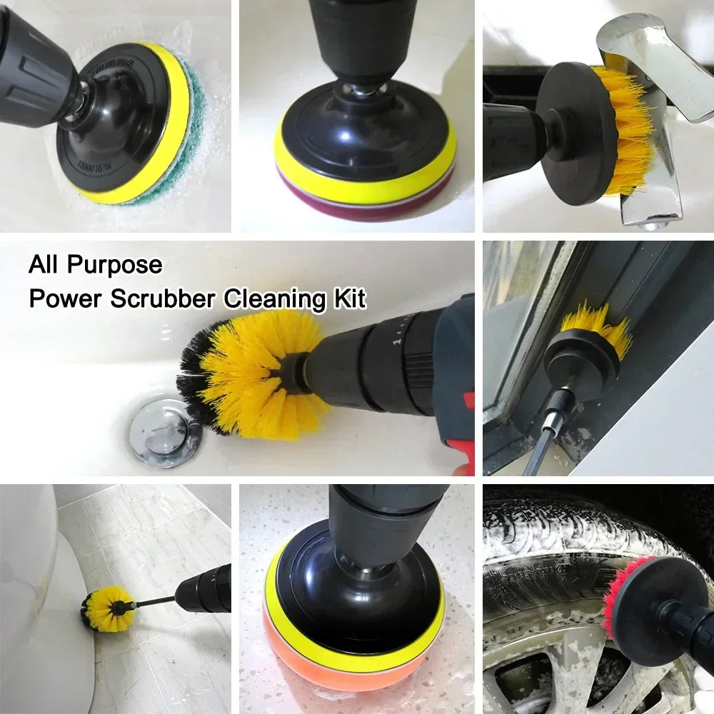 2/3.5/4/5'' Drill Brush Kit Electric Scrubber Brush for Cleaning Bathroom Bathtub Cleaning Brush Scrub Drill Cleaning Kit