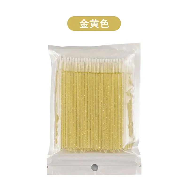 100Pcs Crystal Eyelash Cleaning Brush Lashes Extension Micro Cotton Swab Lash Removing Microbrush Beauty Makeup Tools
