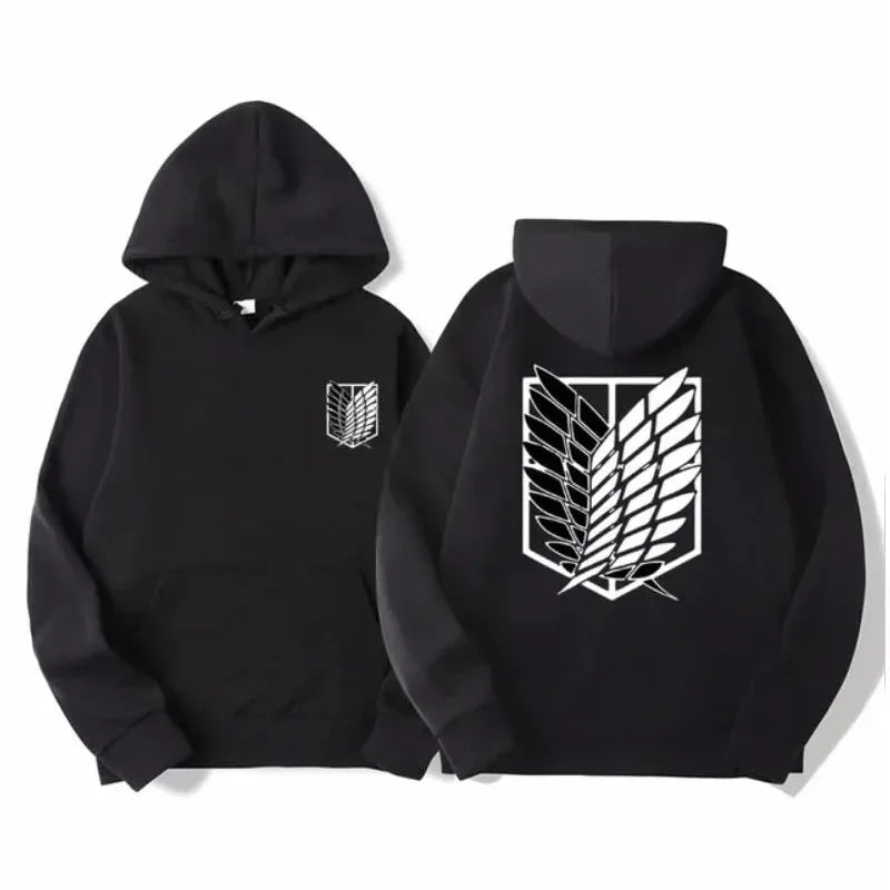 Anime Attack on Titan Printed Men's Hoodie Street Fashion Adult Men and Women Warm Pullover Sweatshirt Harajuku Clothes