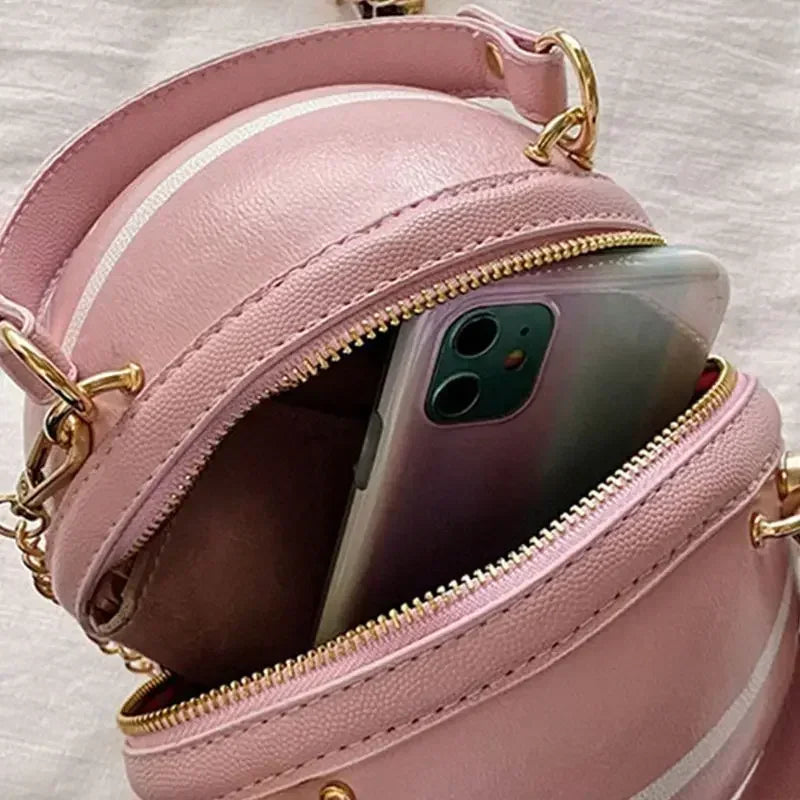FashionableHigh End Personalized Basketball New Trendy Korean Version Simple Single Shoulder Crossbody Small Round Bag For Women