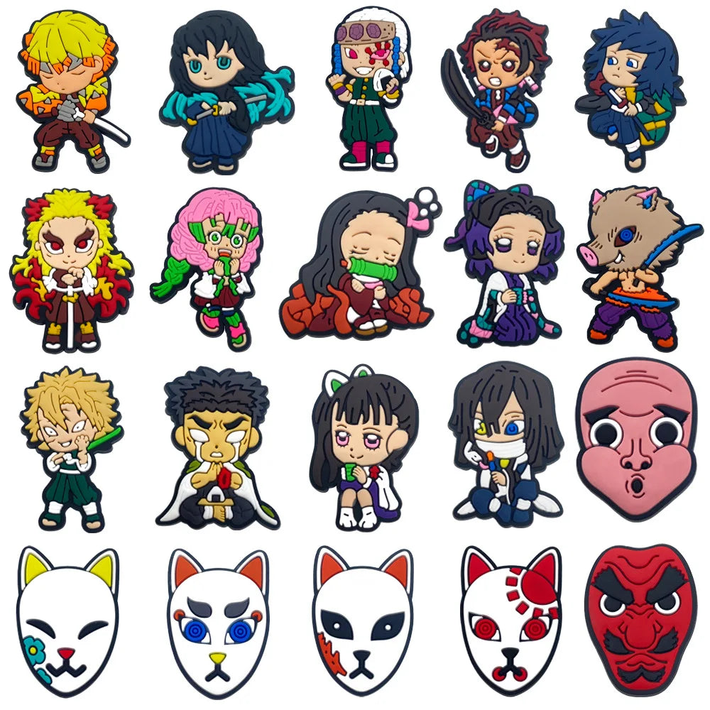 5-28pcs Cute Cartoon Demon PVC Shoe Charms DIY Sandals Shoe Buckles Series Shoe Decorations Accessories Friends Gifts