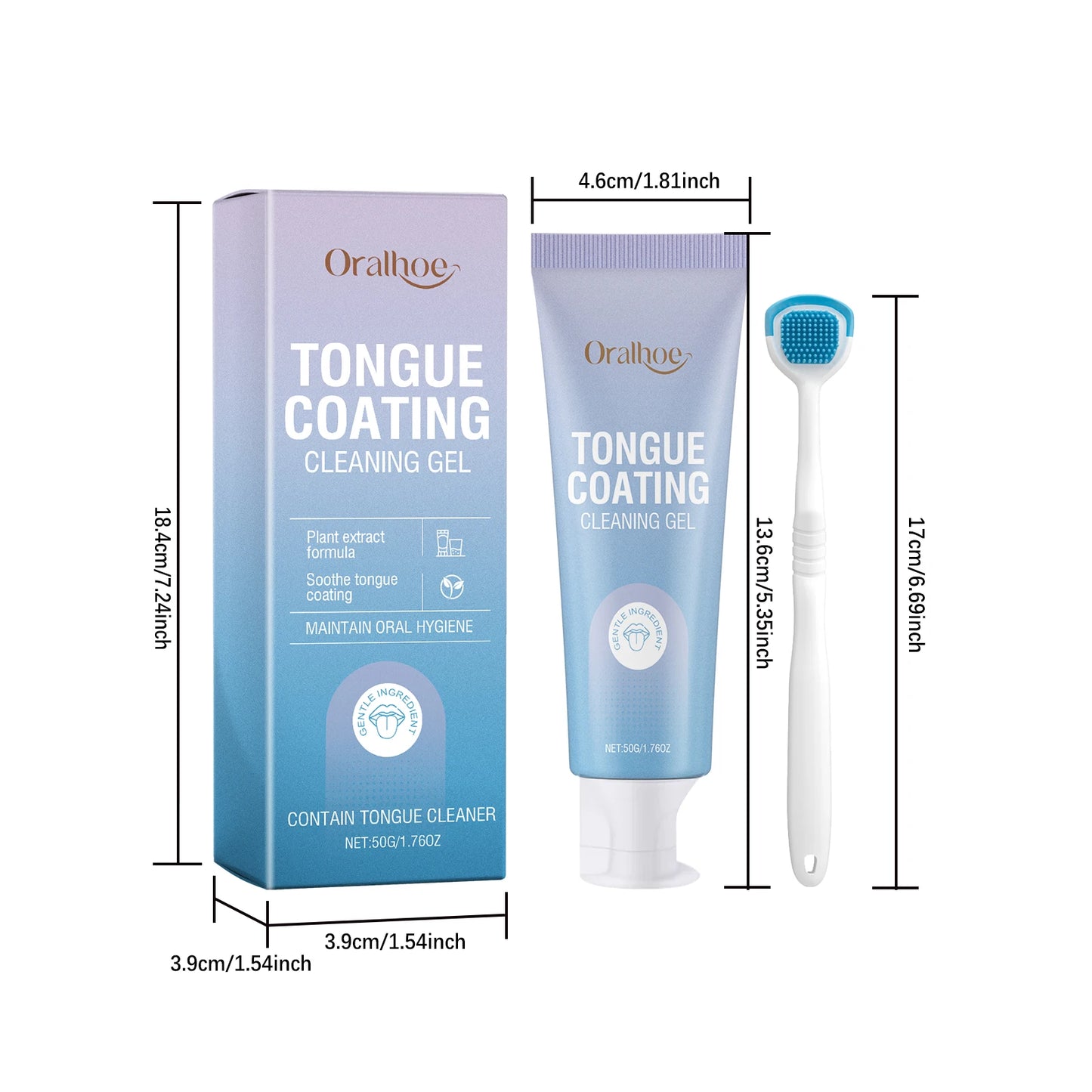 Tongue Cleaning Gel Removes Tongue Coating Inhibits Oral Bacteria Improve Bad Breath Fresh Breath Care Tongue Cleaning Gel Set