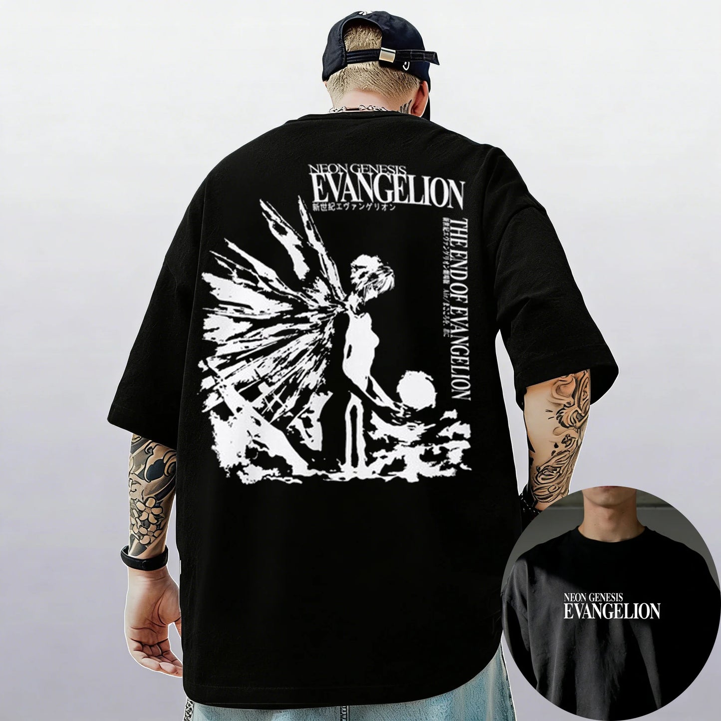 2026 New Neon Genesis Evangelion End of Eva Eye Printed Short Sleeve T-shirt Men's and Women's T-shirt Men's Top Sports T-shirt