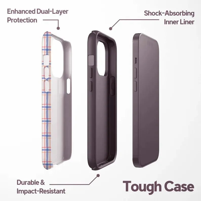 Luxury Houndstooth Pattern Design Phone Case for iPhone 17 16 15 14 13 12 11 7 8 Air Pro Max Plus Luxury Double-layer Back Cover