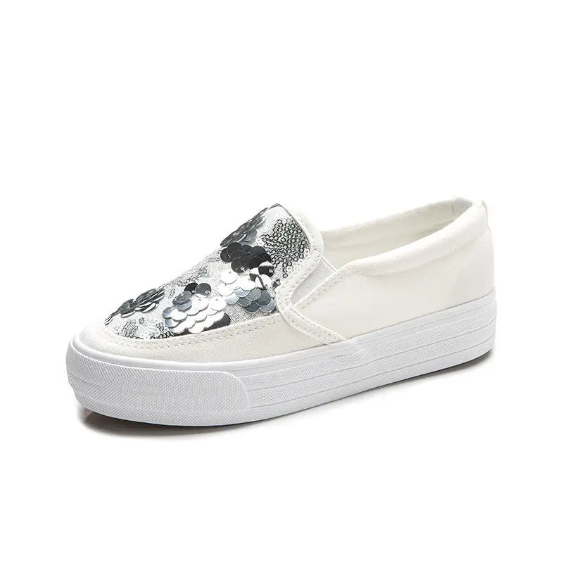 Ladies Shoes Black Women Footwear Rhinestone Canvas Diamond Loafers With Crystals Cheap Fashion 2025 Stylish And Low Price