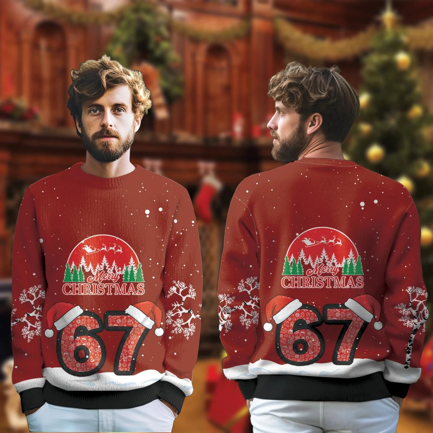 Funny 6 7 Ugly Christmas Sweater For Women Men Clothes Six Seven Mens Sweatshirt Holiday Jumper Sweaters 67 Pullovers Clothes