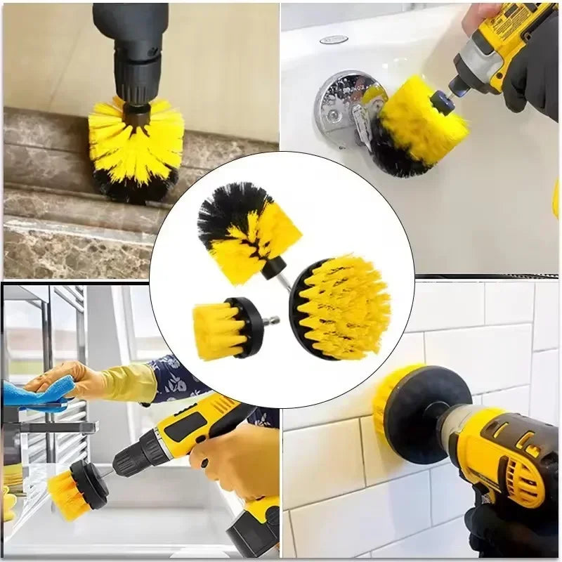 Electric Scrubber Brush Drill Brush Kit Power Drills Scrubber Brush For Carpet Glass Car Tires Nylon Brushes 2/3.5/4/5''