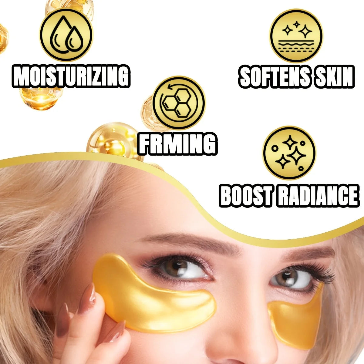 60pcs BIOAQUA Gold Crystal Collagen Eye Mask Anti Dark Circles Remove Eyes Bags Moisturizing Anti-aging Eye Patches Skin Care