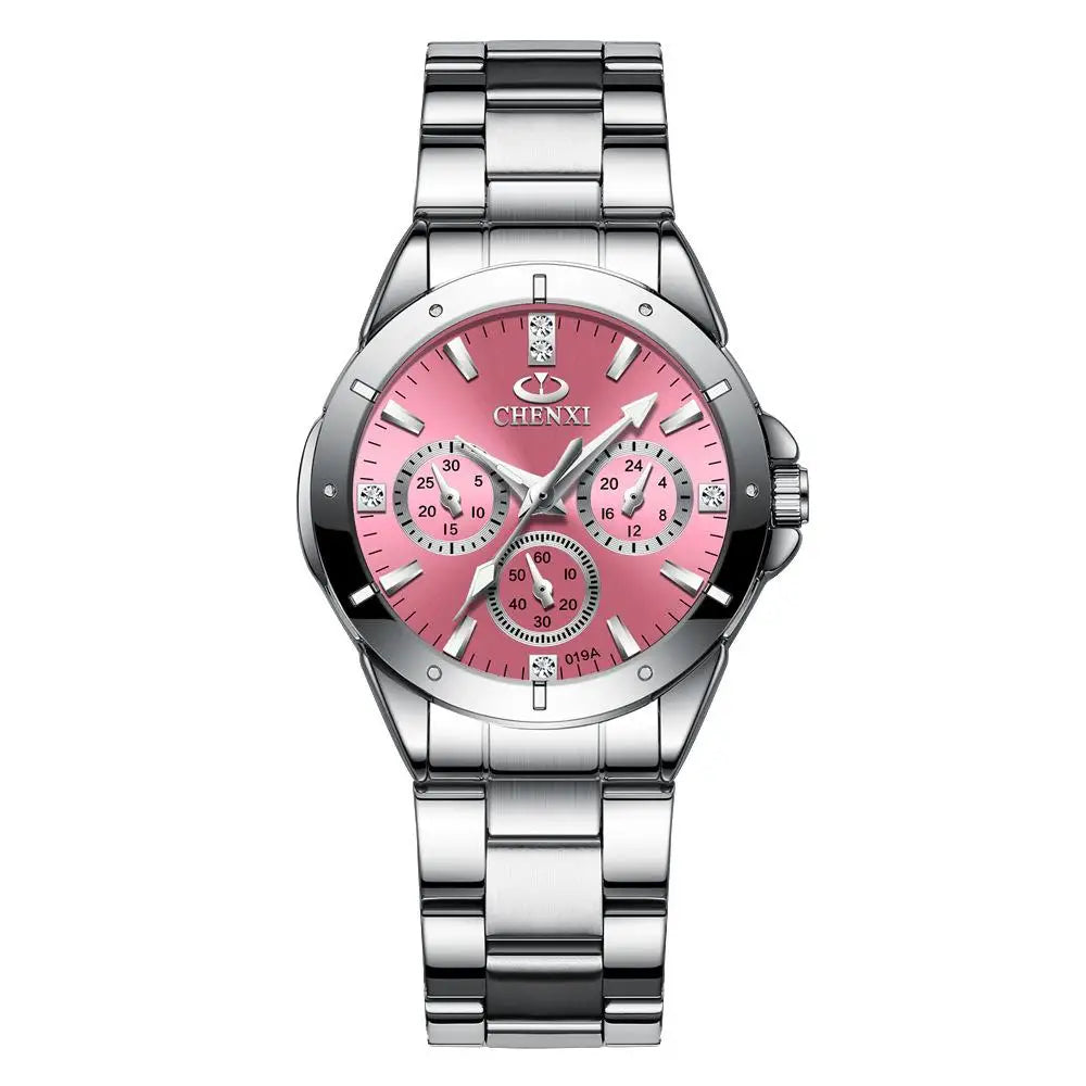CHENXI Watches Women‘s Fashion Luxury All Stainless Steel High Quality Rhinestone Ladies Quartz Wristwatches for Women